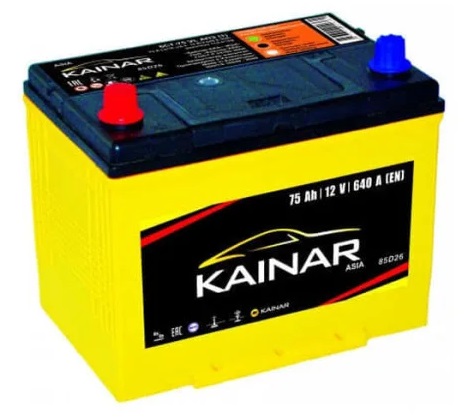 Акумулятор 75Ah-12v KAINAR Asia (258x173x220),L,EN640 Азія